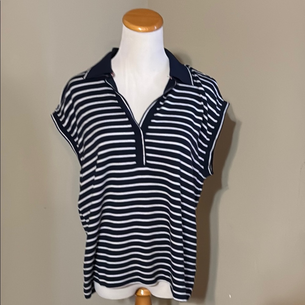Navy Striped Women's Top by Jane Delancey.  Size Large